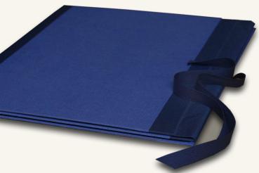 Dreiteilige Mappe für Noten, blau, mit Schleifenband